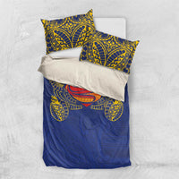 Super Samoan Traditional Tribal Art Tattoos Bedding Set Blue Color LT03 US Twin 172cm x 218cm Blue - Polynesian Pride