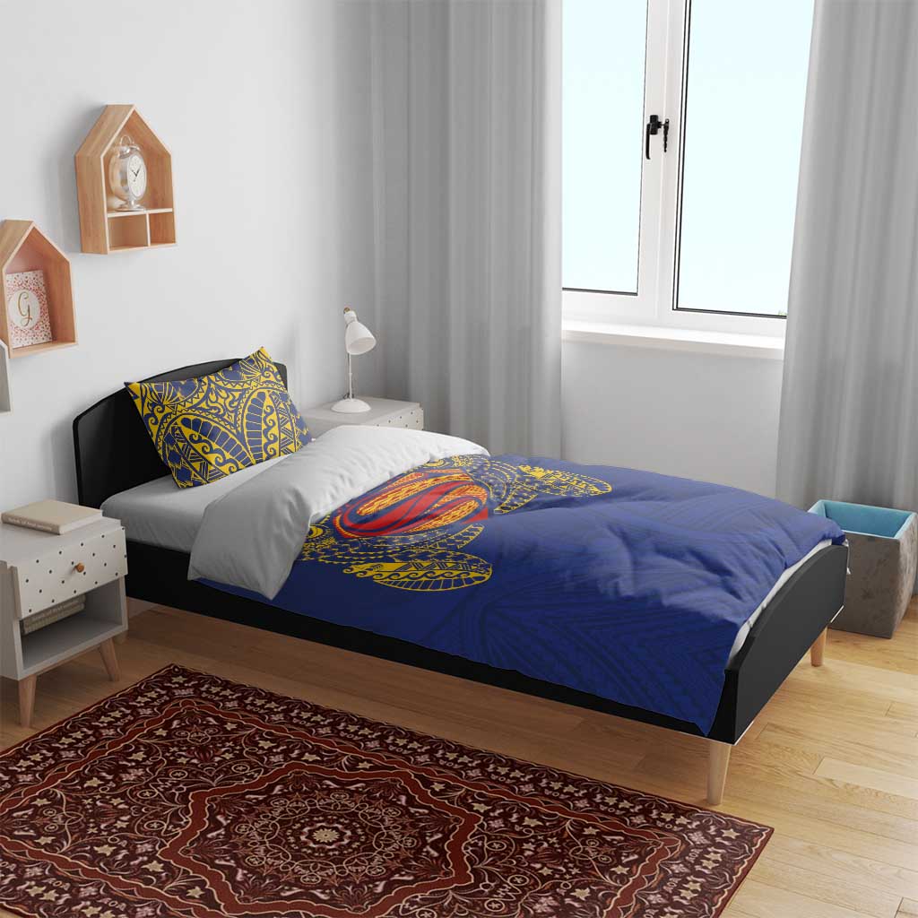 Super Samoan Traditional Tribal Art Tattoos Bedding Set Blue Color LT03 - Polynesian Pride
