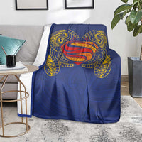 Super Samoan Traditional Tribal Art Tattoos Blanket Blue Color LT03 - Polynesian Pride