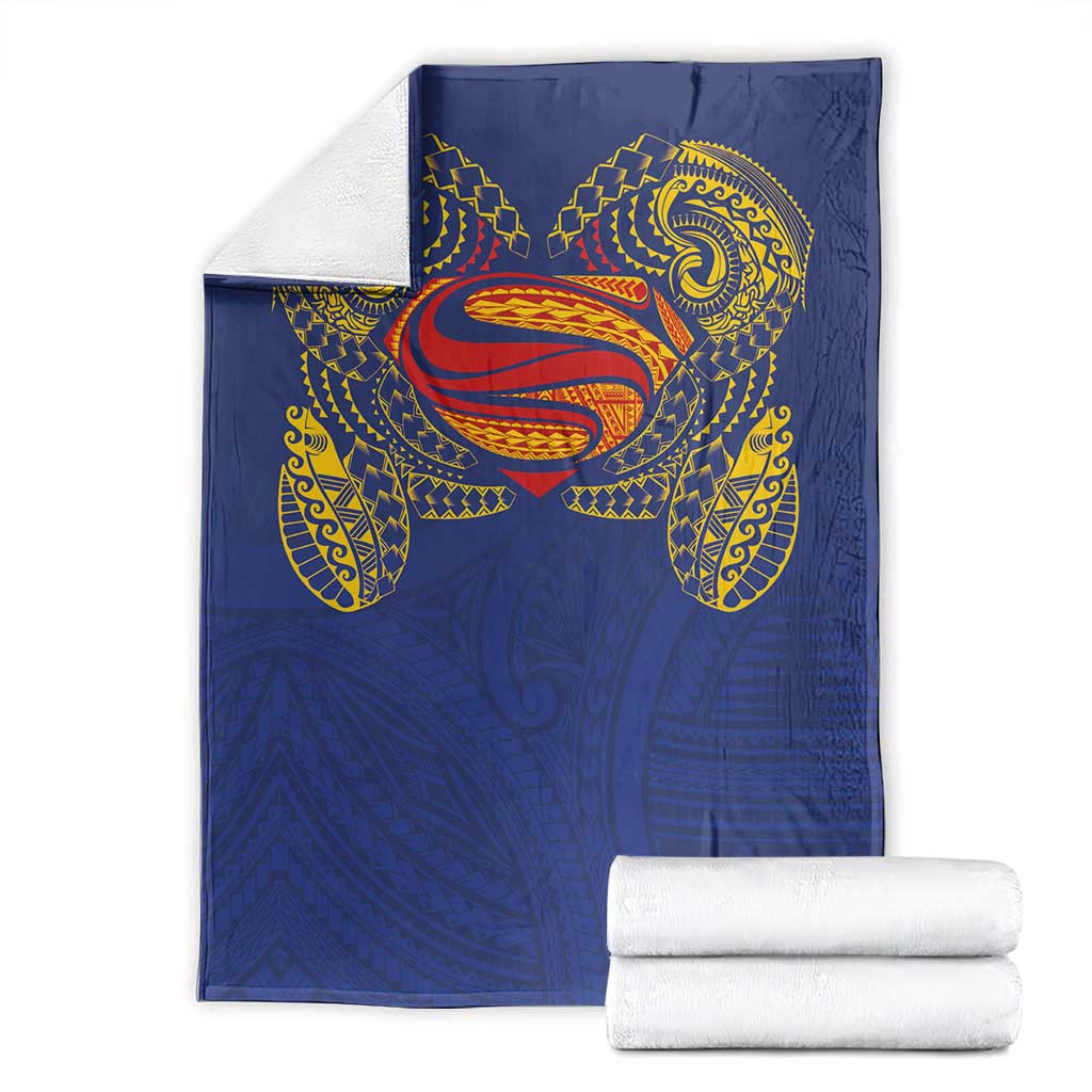 Super Samoan Traditional Tribal Art Tattoos Blanket Blue Color LT03 - Polynesian Pride