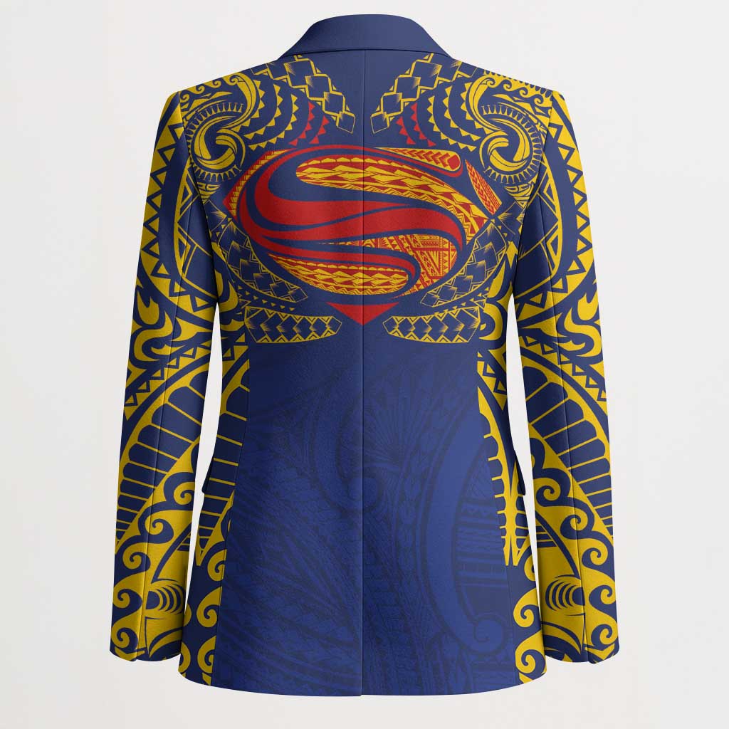 Super Samoan Traditional Tribal Art Tattoos Blazer Blue Color LT03 - Polynesian Pride