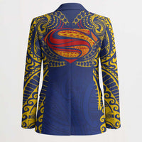 Super Samoan Traditional Tribal Art Tattoos Blazer Blue Color LT03 - Polynesian Pride