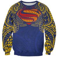 Super Samoan Traditional Tribal Art Tattoos Sweatshirt Blue Color LT03 Unisex Blue - Polynesian Pride