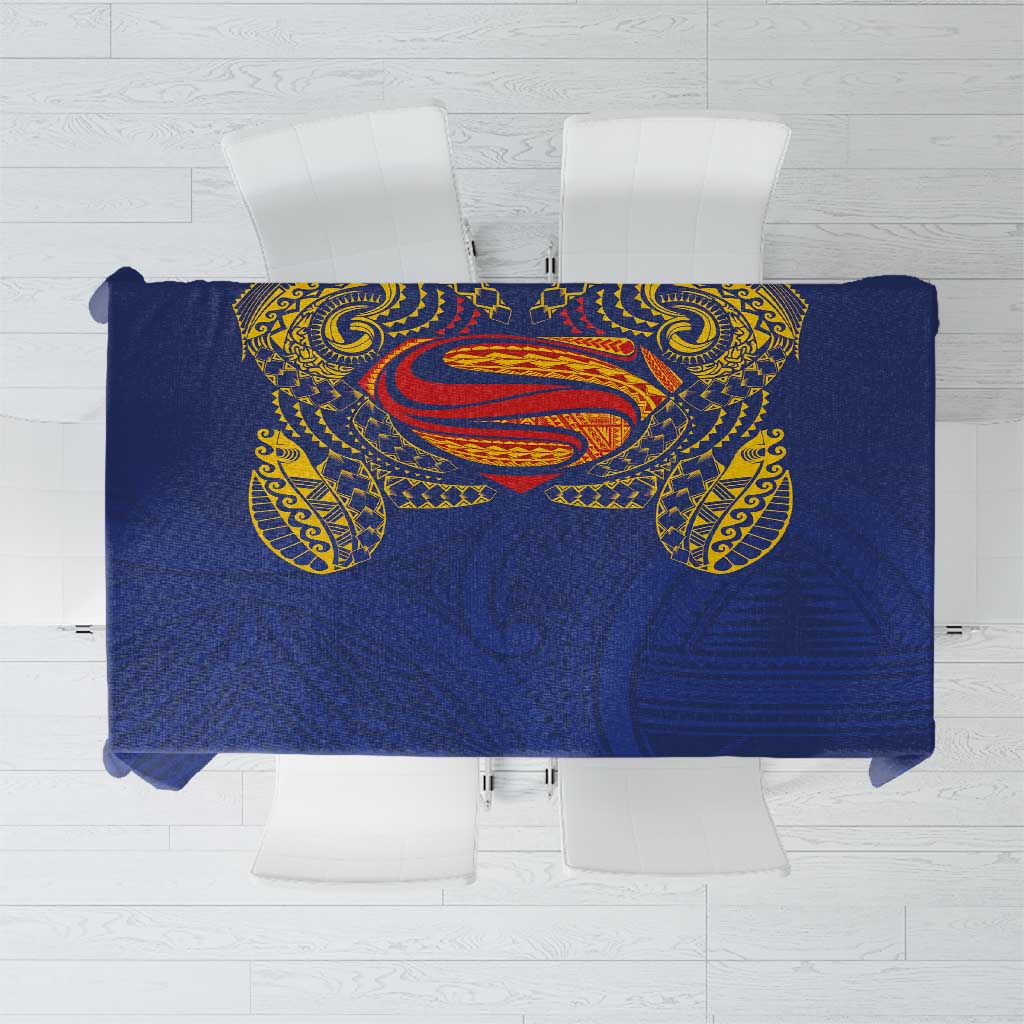 Super Samoan Traditional Tribal Art Tattoos Tablecloth Blue Color LT03 Blue - Polynesian Pride