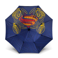 Super Samoan Traditional Tribal Art Tattoos Umbrella Blue Color LT03 One Size Folded 11.42 inch Opened Diameter 37.4 inch Blue - Polynesian Pride
