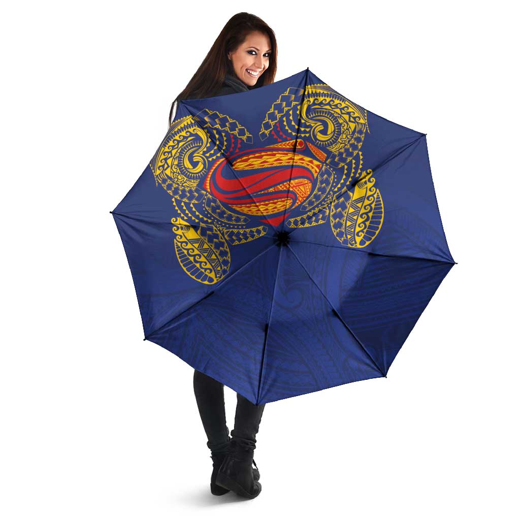Super Samoan Traditional Tribal Art Tattoos Umbrella Blue Color LT03 - Polynesian Pride
