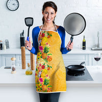 Hawaiian Tropical Fruits and Plants Apron Kakau Pattern Summer Vibe LT03 - Polynesian Pride