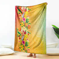 Hawaiian Tropical Fruits and Plants Blanket Kakau Pattern Summer Vibe LT03 - Polynesian Pride