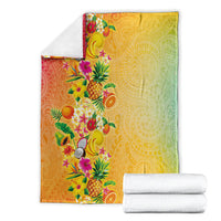 Hawaiian Tropical Fruits and Plants Blanket Kakau Pattern Summer Vibe LT03 - Polynesian Pride