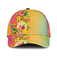 Hawaiian Tropical Fruits and Plants Classic Cap Kakau Pattern Summer Vibe LT03 Universal Fit Multicolor - Polynesian Pride