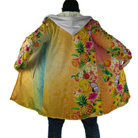 Hawaiian Tropical Fruits and Plants Cloak Kakau Pattern Summer Vibe LT03 - Polynesian Pride