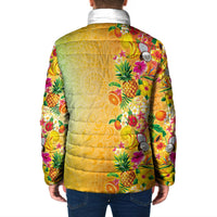 Hawaiian Tropical Fruits and Plants Padded Jacket Kakau Pattern Summer Vibe LT03 - Polynesian Pride