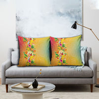 Hawaiian Tropical Fruits and Plants Pillow Cover Kakau Pattern Summer Vibe LT03 - Polynesian Pride