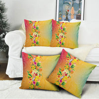 Hawaiian Tropical Fruits and Plants Pillow Cover Kakau Pattern Summer Vibe LT03 - Polynesian Pride