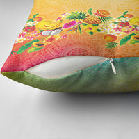 Hawaiian Tropical Fruits and Plants Pillow Cover Kakau Pattern Summer Vibe LT03 - Polynesian Pride