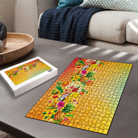 Hawaiian Tropical Fruits and Plants Puzzle Kakau Pattern Summer Vibe LT03 - Polynesian Pride