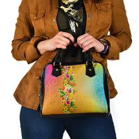 Hawaiian Tropical Fruits and Plants Shoulder Handbag Kakau Pattern Summer Vibe LT03 - Polynesian Pride
