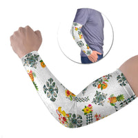 Hawaiian Quilts Arm Sleeves Tropical Fruits and Plants LT03 Set of 2 White - Polynesian Pride