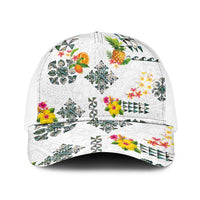 Hawaiian Quilts Baseball Net Cap Tropical Fruits and Plants LT03 One Size White White - Polynesian Pride