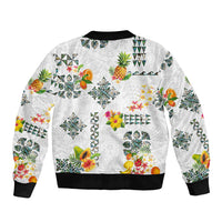 Hawaiian Quilts Bomber Jacket Tropical Fruits and Plants LT03 - Polynesian Pride