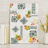Hawaiian Quilts Canvas Wall Art Tropical Fruits and Plants LT03 Without Frame White - Polynesian Pride