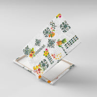 Hawaiian Quilts Canvas Wall Art Tropical Fruits and Plants LT03 With Frame White - Polynesian Pride