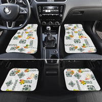 Hawaiian Quilts Car Mats Tropical Fruits and Plants LT03 Set 4pcs White - Polynesian Pride