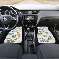 Hawaiian Quilts Car Mats Tropical Fruits and Plants LT03 Set 2pcs - Front White - Polynesian Pride