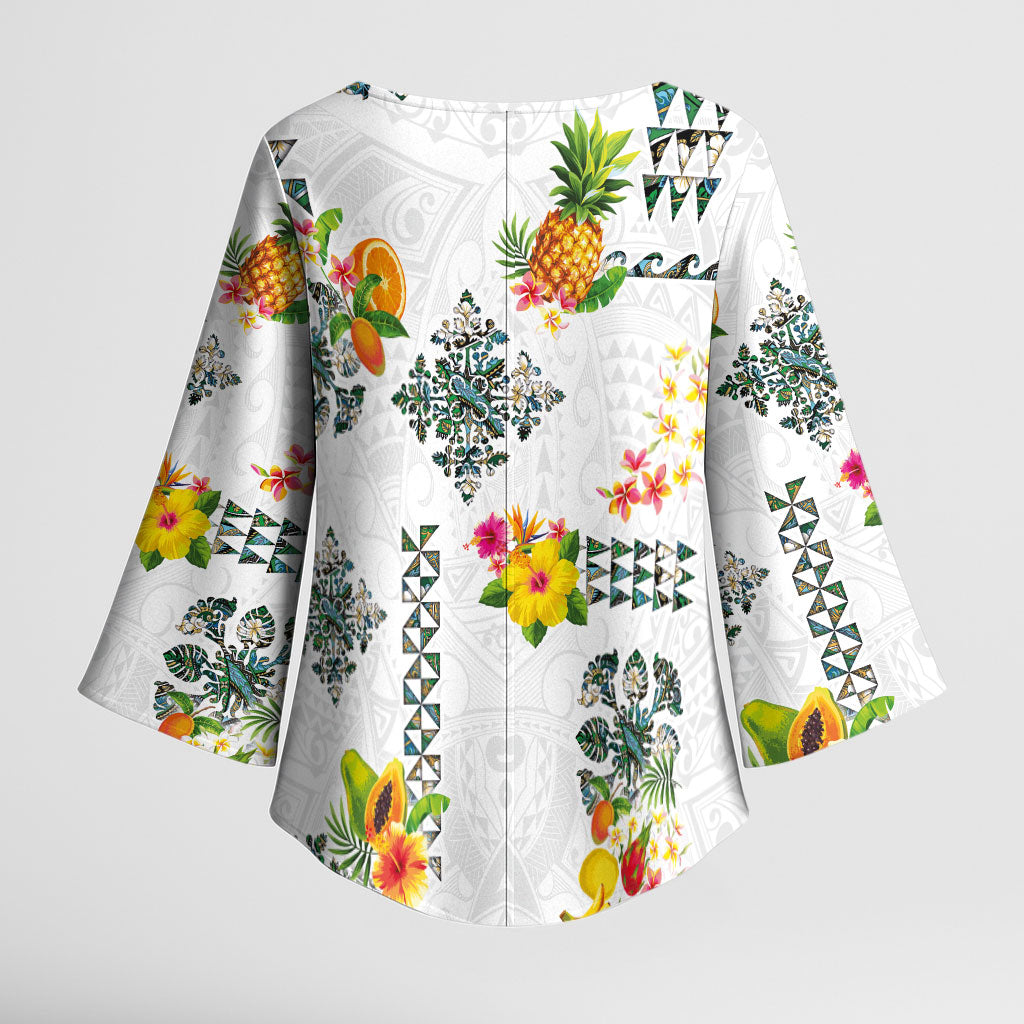 Hawaiian Quilts Kimono Sleeve Blouse Tropical Fruits and Plants LT03 - Polynesian Pride
