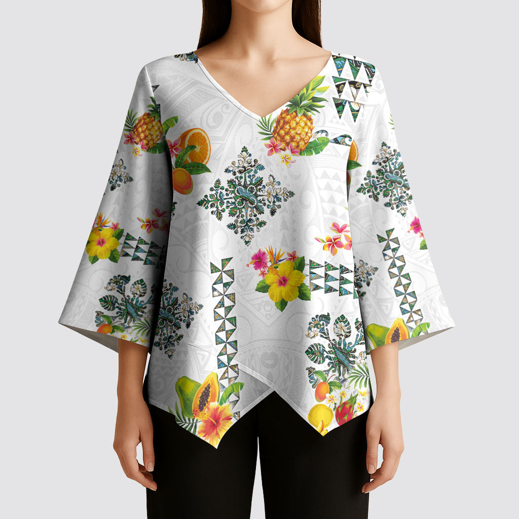 Hawaiian Quilts Kimono Sleeve Blouse Tropical Fruits and Plants LT03 - Polynesian Pride