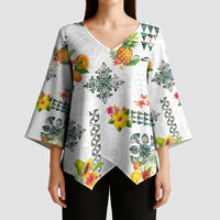Hawaiian Quilts Kimono Sleeve Blouse Tropical Fruits and Plants LT03 - Polynesian Pride