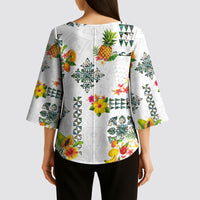 Hawaiian Quilts Kimono Sleeve Blouse Tropical Fruits and Plants LT03 - Polynesian Pride
