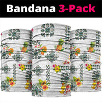 Hawaiian Quilts Neck Gaiter Tropical Fruits and Plants LT03 package One Size: 25*50cm White - Polynesian Pride