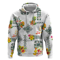 Hawaiian Quilts Zip Hoodie Tropical Fruits and Plants LT03 Pullover Hoodie White - Polynesian Pride