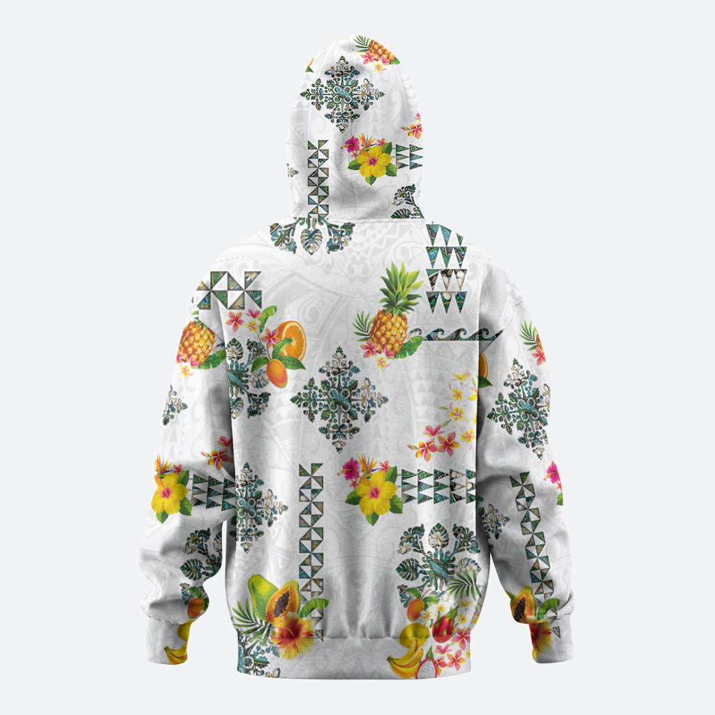 Hawaiian Quilts Zip Hoodie Tropical Fruits and Plants LT03 - Polynesian Pride