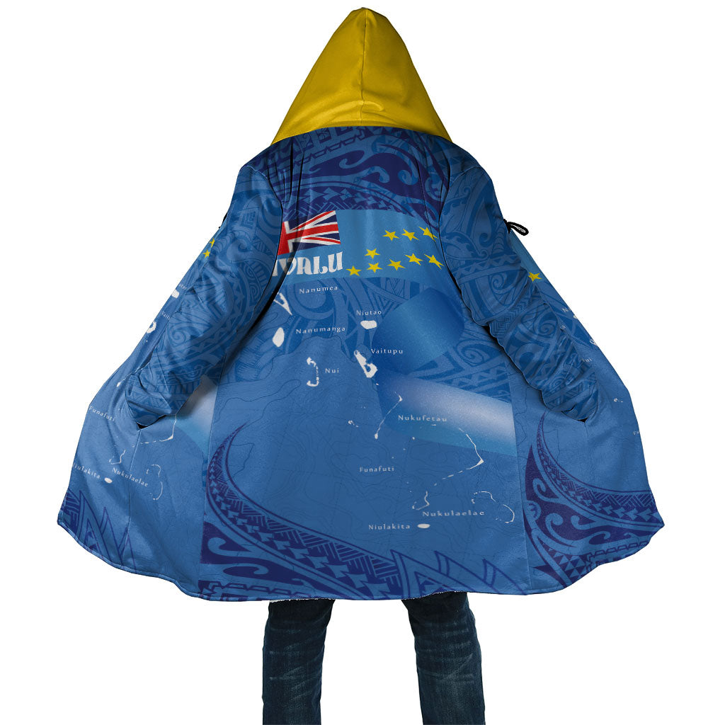 Tuvalu Heritage Cloak Map of the Islands and Polynesia Pattern LT03 Unisex Blue - Polynesian Pride