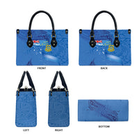 Tuvalu Heritage Leather Bag Map of the Islands and Polynesia Pattern LT03 - Polynesian Pride