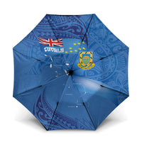 Tuvalu Heritage Umbrella Map of the Islands and Polynesia Pattern LT03 One Size Folded 11.42 inch Opened Diameter 37.4 inch Blue - Polynesian Pride