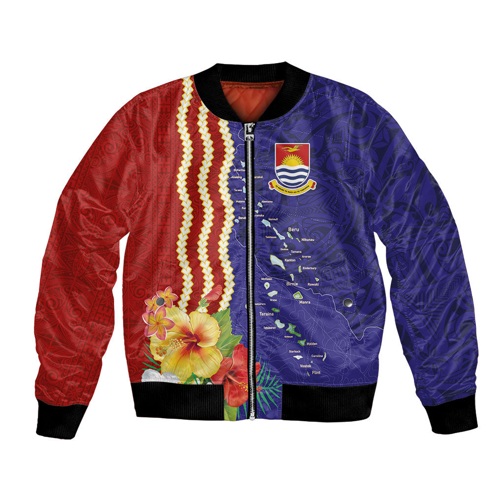 Kiribati Heritage Bomber Jacket Map of the Islands and Polynesia Pattern LT03 Unisex Multicolor - Polynesian Pride