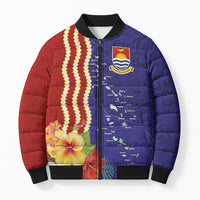Kiribati Heritage Bomber Puffer Jacket Map of the Islands and Polynesia Pattern LT03 Unisex Multicolor - Polynesian Pride