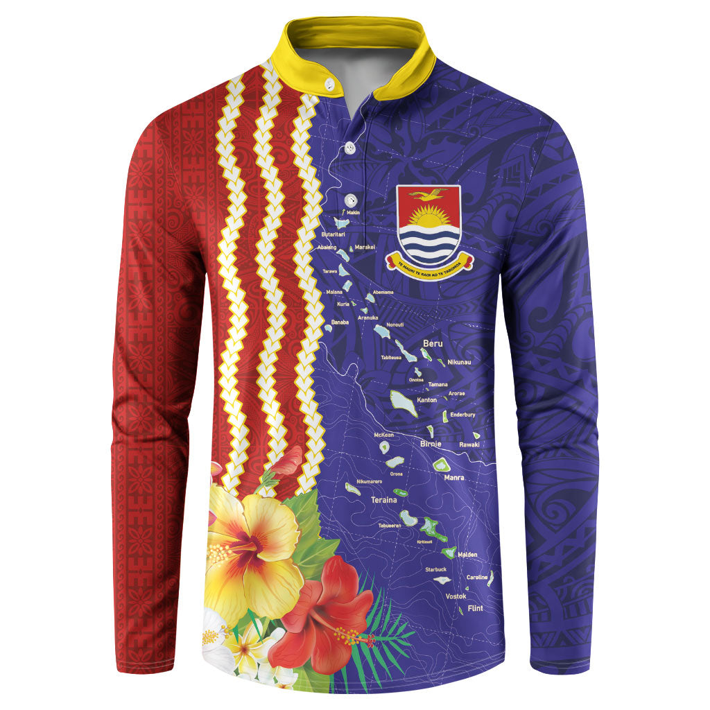 Kiribati Heritage Button Sweatshirt Map of the Islands and Polynesia Pattern LT03 Multicolor - Polynesian Pride