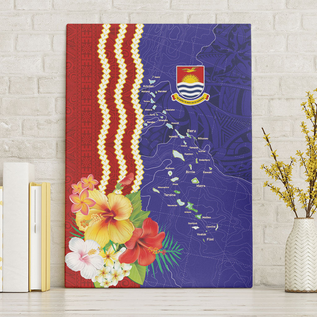 Kiribati Heritage Canvas Wall Art Map of the Islands and Polynesia Pattern LT03 Without Frame Multicolor - Polynesian Pride
