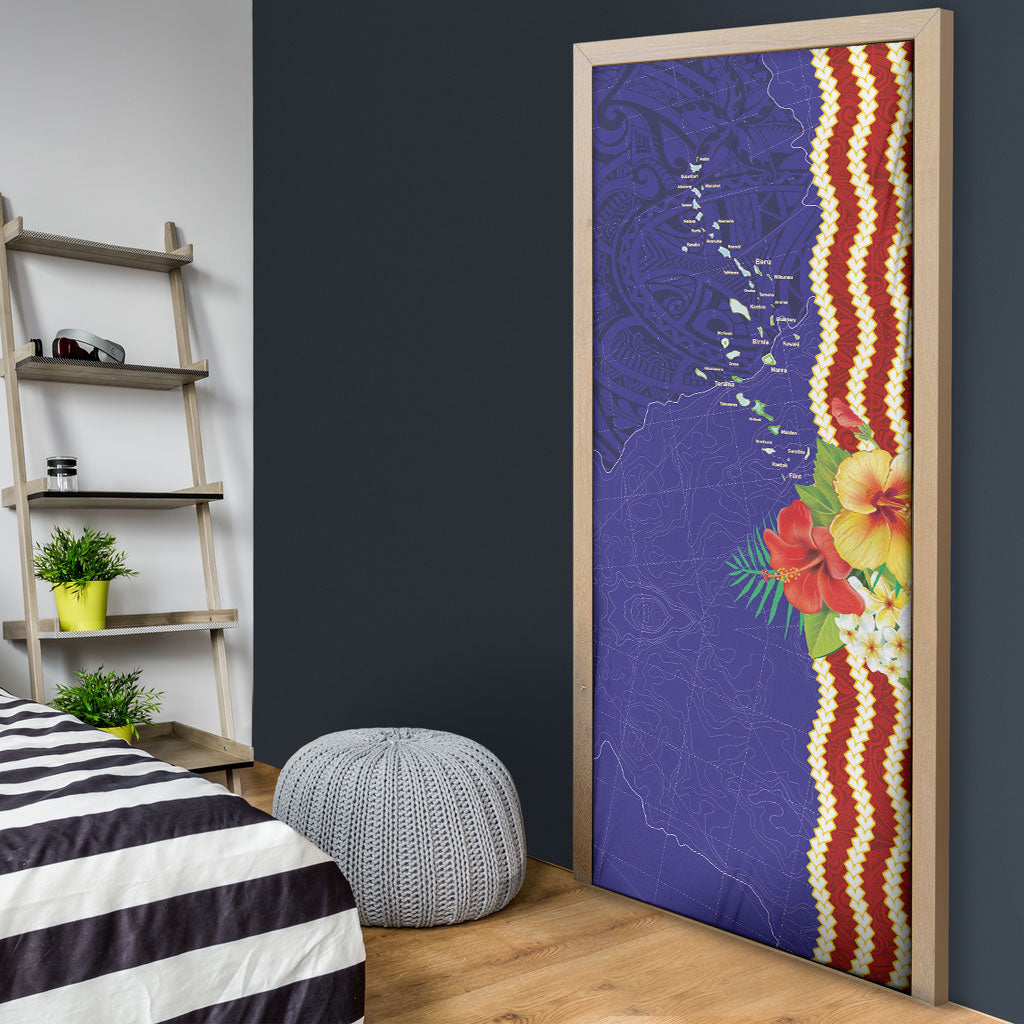 Kiribati Heritage Door Cover Map of the Islands and Polynesia Pattern LT03 - Polynesian Pride