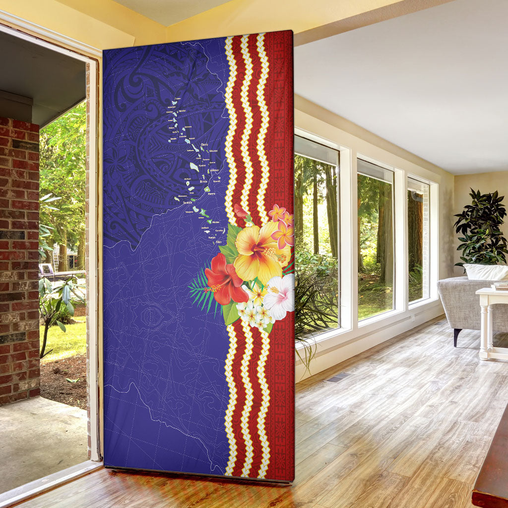 Kiribati Heritage Door Cover Map of the Islands and Polynesia Pattern LT03 - Polynesian Pride