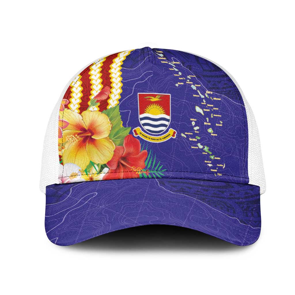 Kiribati Heritage Mesh Trucker Cap Map of the Islands and Polynesia Pattern LT03 One Size White Multicolor - Polynesian Pride