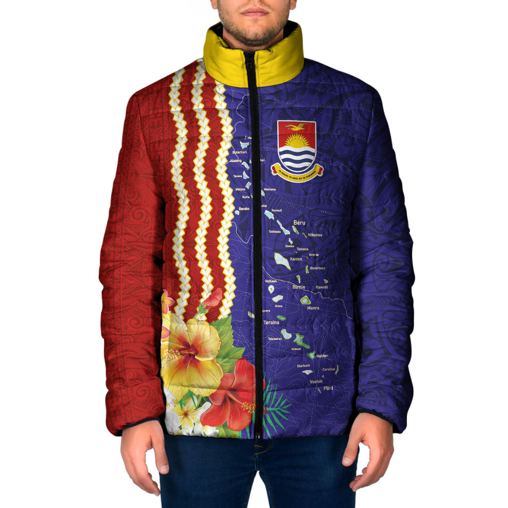 Kiribati Heritage Padded Jacket Map of the Islands and Polynesia Pattern LT03 Men Multicolor - Polynesian Pride
