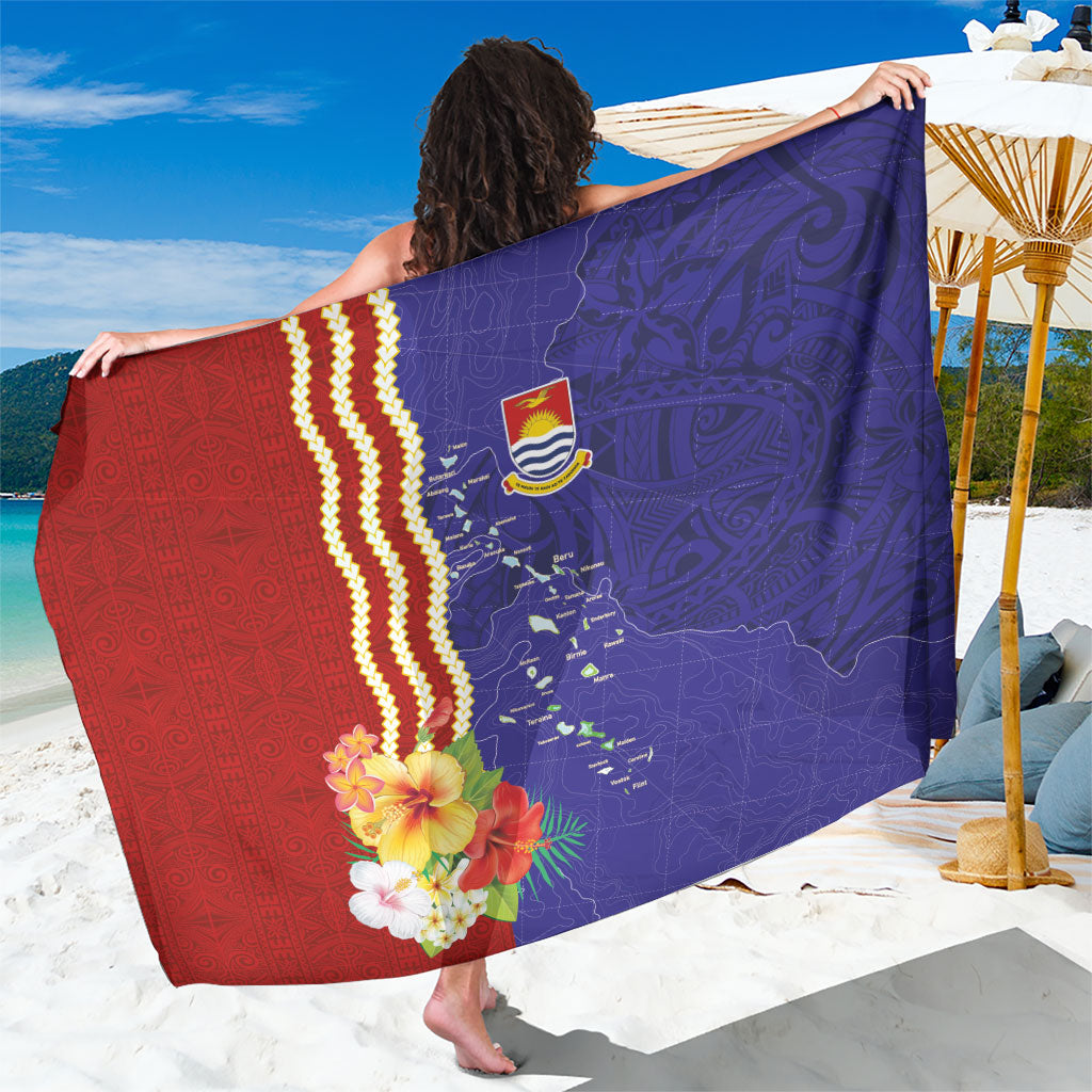 Kiribati Heritage Sarong Map of the Islands and Polynesia Pattern LT03 One Size 44 x 66 inches Multicolor - Polynesian Pride