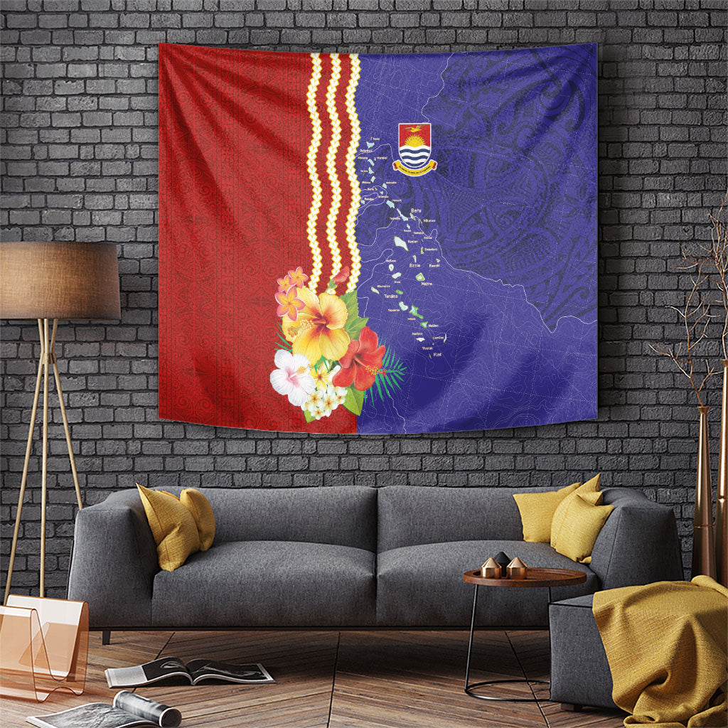 Kiribati Heritage Tapestry Map of the Islands and Polynesia Pattern LT03 Multicolor - Polynesian Pride