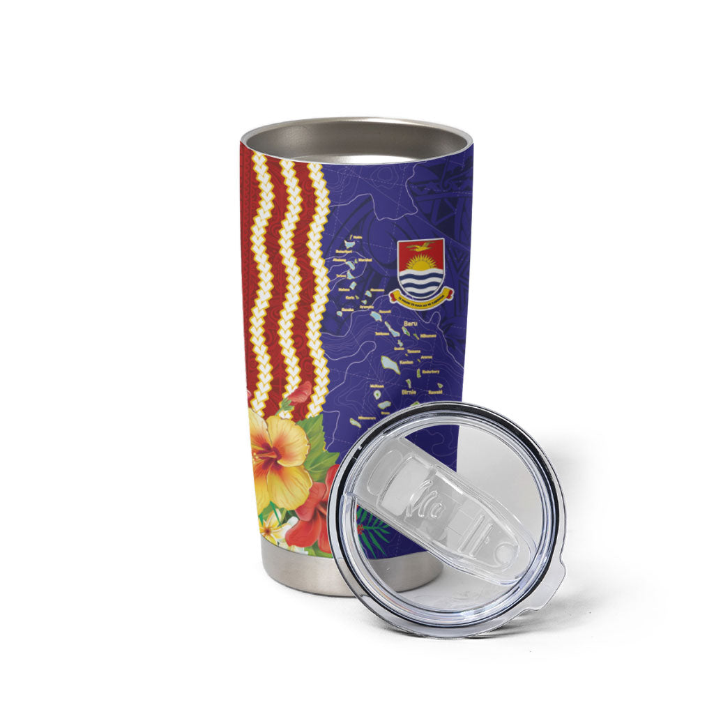 Kiribati Heritage Tumbler Cup Map of the Islands and Polynesia Pattern LT03 - Polynesian Pride