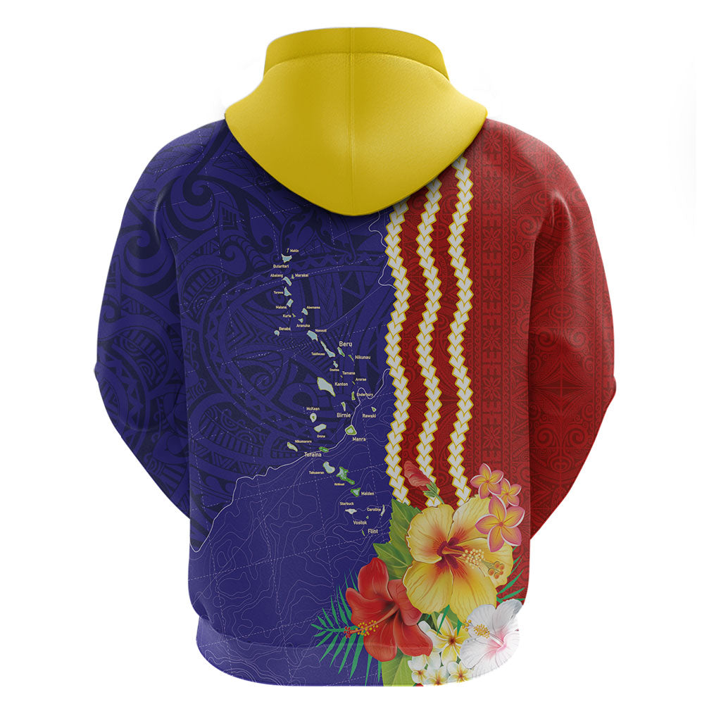 Kiribati Heritage Zip Hoodie Map of the Islands and Polynesia Pattern LT03 - Polynesian Pride
